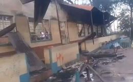 Screengrab image of classrooms destroyed at Jomo Kenyatta Boys High School.
